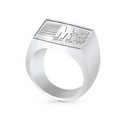 Stock Rectangular Mens' Sterling Silver Ring